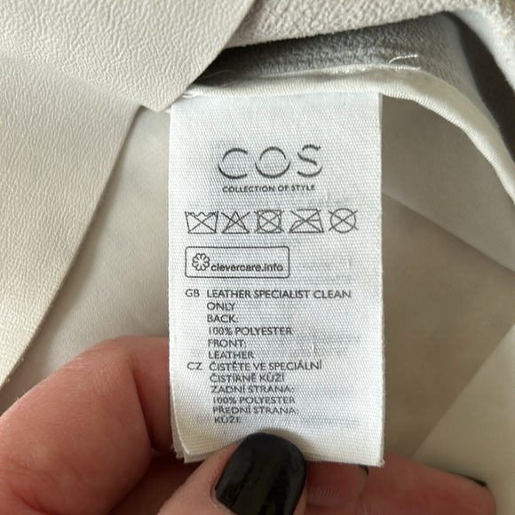 COS white leather front top size 8 - Picture 5 of 6